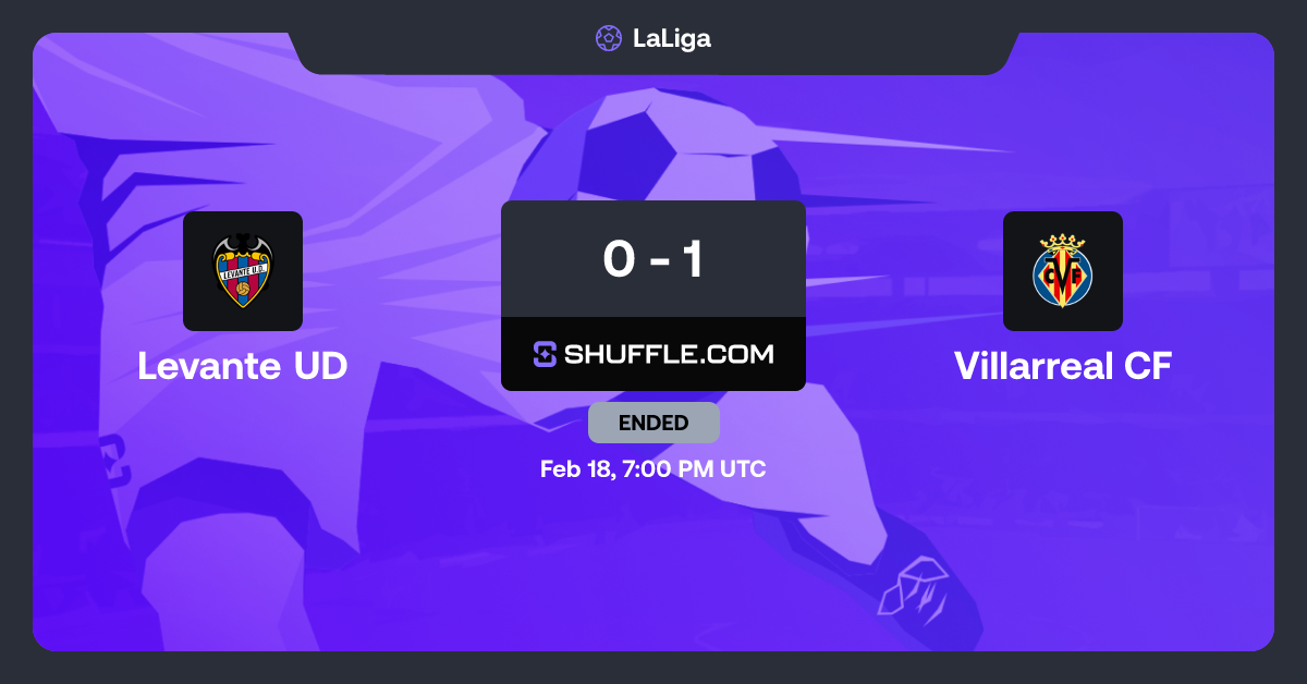 Levante UD vs Villarreal CFにベットする | Shuffle - VIP仮想通貨カジノ